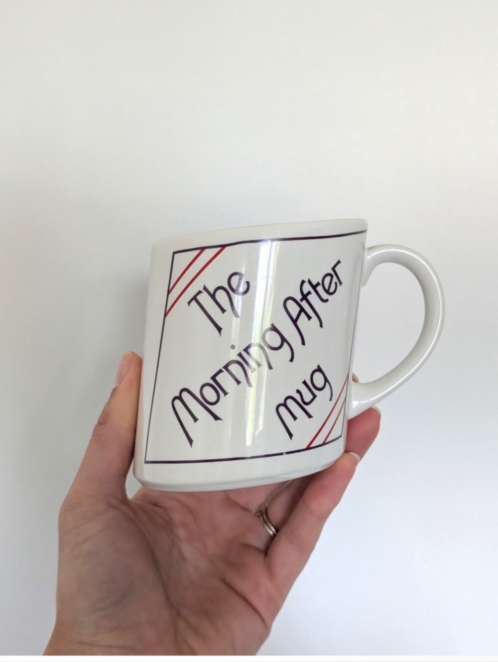 Vintage Papel Mug Slants The Morning After Slanted Coffee Mug 80s Novelty